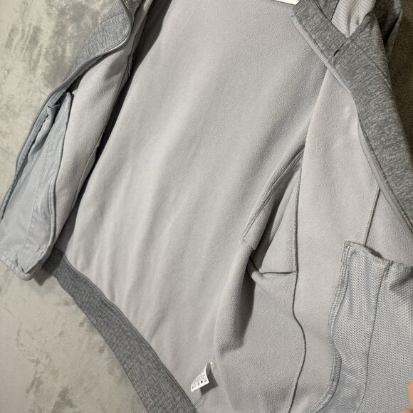 Air Jordan Nike Hoodie Men 2XL Gray Full Zip Fleece Flight Therma Fit 688525 - Picture 4 of 11